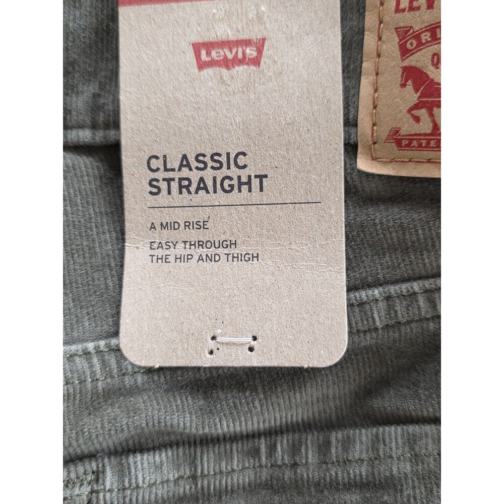 Levi's Classic Women's Mid Rise Straight Leg Jeans Corduroy Pants 10 M Ivy Green - Picture 12 of 13